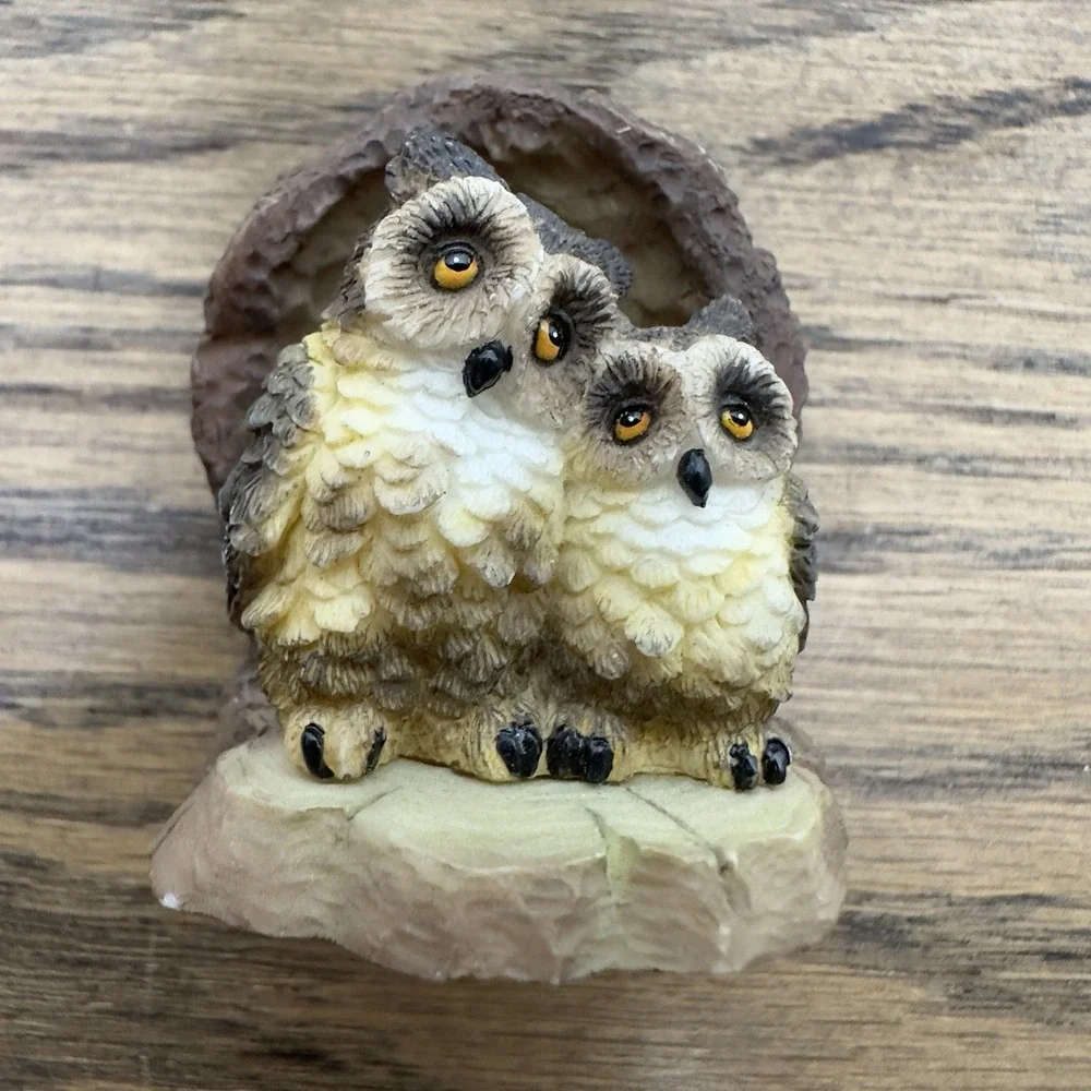 Vintage 1999 Seagull Enesco Owl Figurine Wall Hanging – Resin, 2.5
